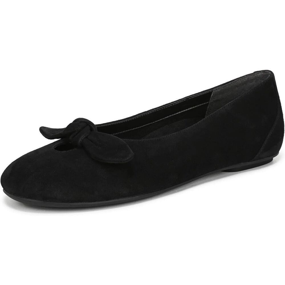 New Women's Vionic Tilly Maryjane Flat with Bow Detail Black Suede Size 10